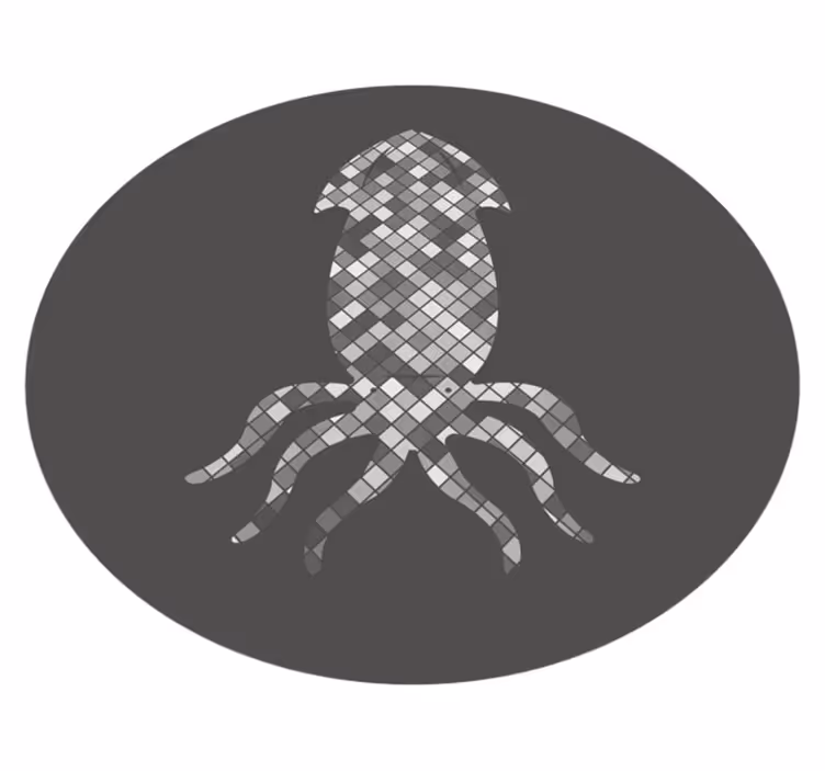 Mosaic Squid Silhouette tile vinyl carpet - TenStickers