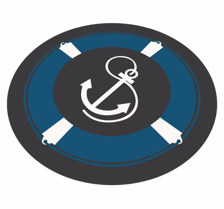 Nautical Anchor Motif mosaic vinyl carpet - TenStickers
