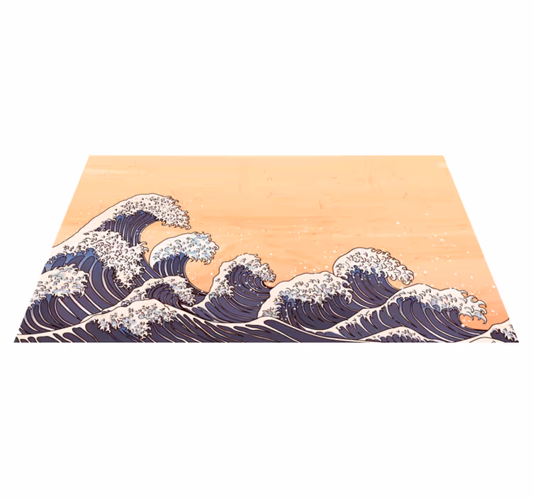 Ocean Wave Pattern bathroom vinyl carpet - TenStickers
