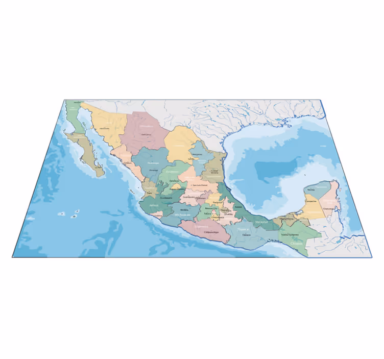 Colorful Map Detail world map vinyl carpet - TenStickers