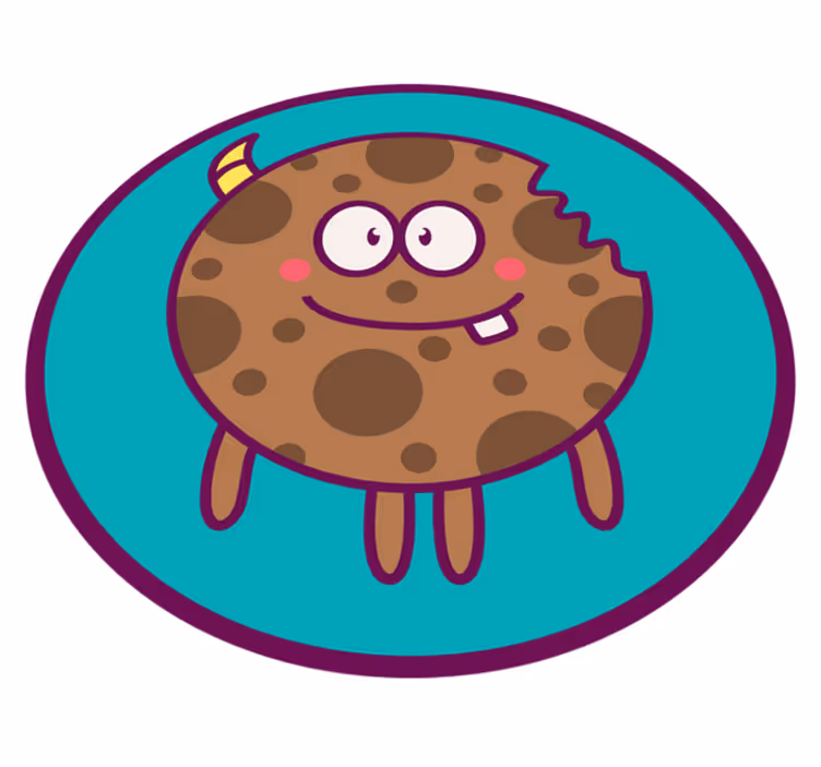 Cookie Cartoon Circle kids vinyl carpet - TenStickers