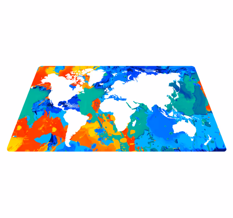 World map vinyl carpet colorful world map - TenStickers