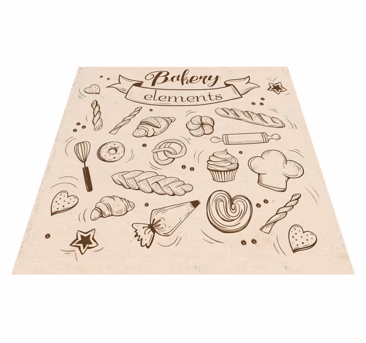 Bakery Themed Illustration kids vinyl carpet - TenStickers