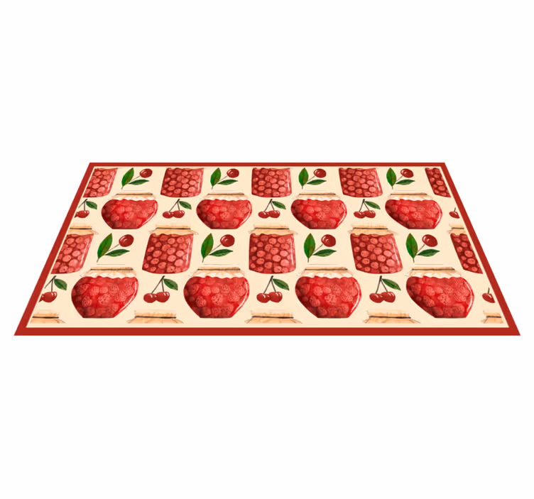 Cherry Jam Motif kitchen vinyl carpet - TenStickers