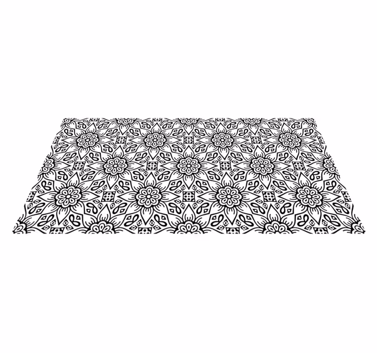 Botanical Motif mandala vinyl carpet - TenStickers