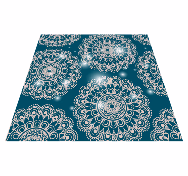 Blue magic pattern mandala vinyl carpet - TenStickers