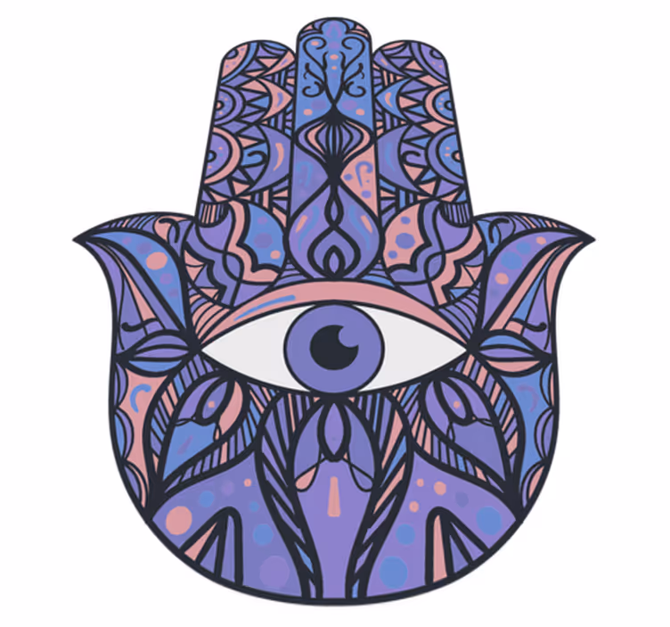 Hamsa Hand Motif mandala vinyl carpet - TenStickers