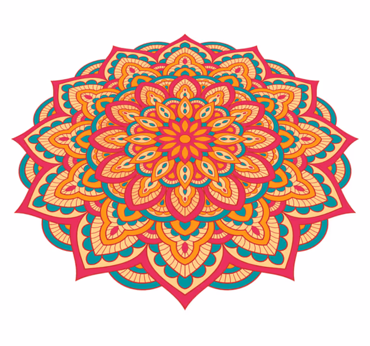 Vibrant colours design mandala vinyl carpet - TenStickers