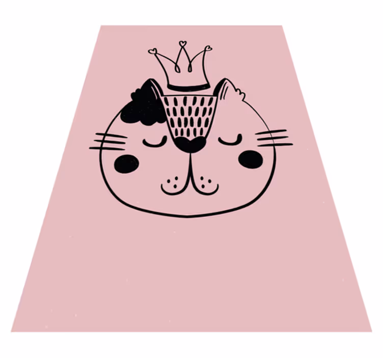 Crowned Cat Illustration animal vinyl carpet - TenStickers