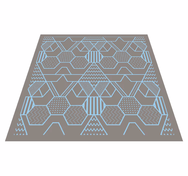 Geometric vinyl carpet with abstract shapes - TenStickers