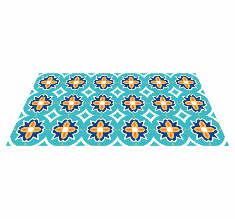Tourquise textured  mosaic floor tiles - TenStickers