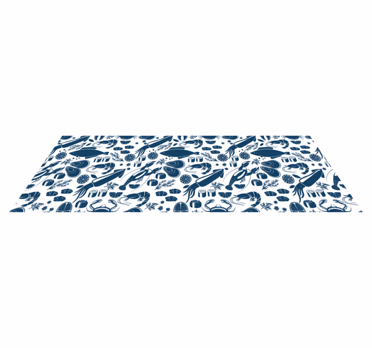 Kitchen vinyl carpet seafood pattern design - TenStickers