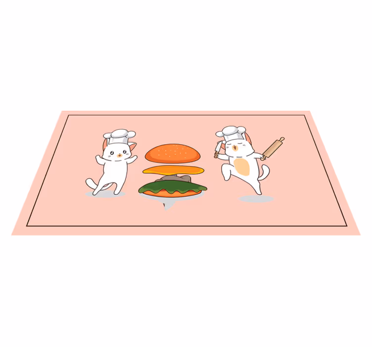 Cheerful Kitchen Companions kids vinyl carpet - TenStickers