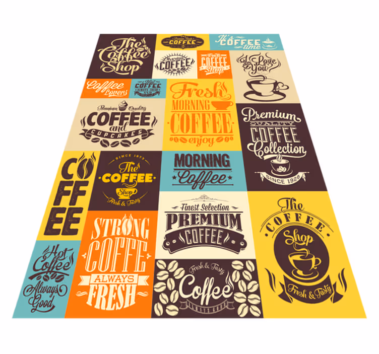 Coffee design kitchen floor tiles - TenStickers