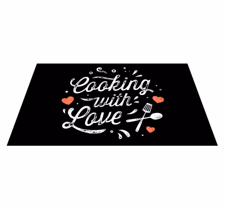 Cooking Love Affair custom vinyl carpet - TenStickers