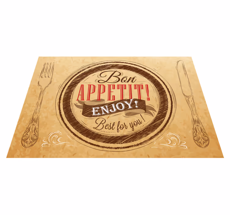 Bon Appetit and dishes  kitchen floor tiles - TenStickers