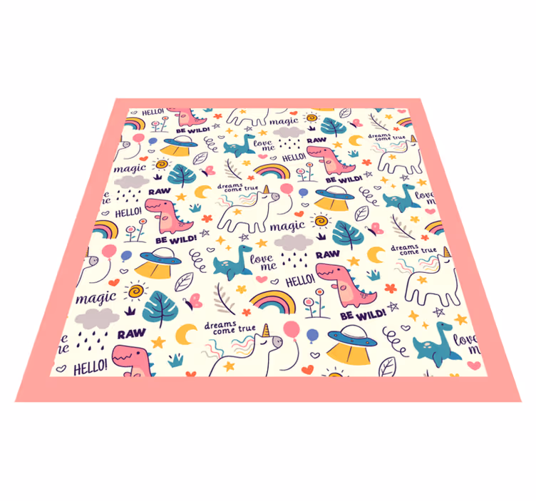 Colorful Dinosaur Theme kids vinyl carpet - TenStickers