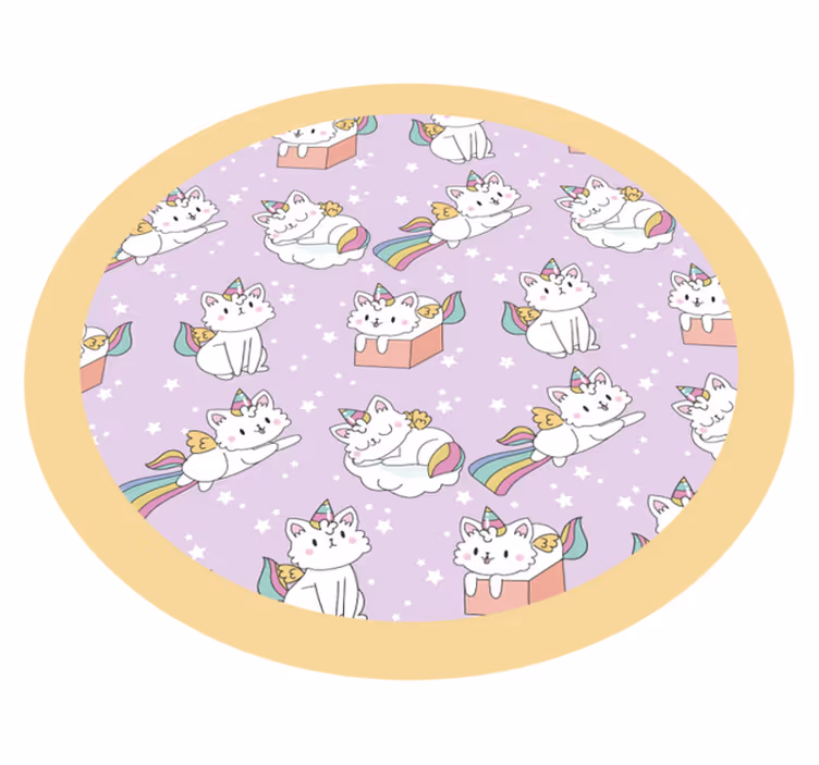 Unicorn Cat Adventure kids vinyl carpet - TenStickers