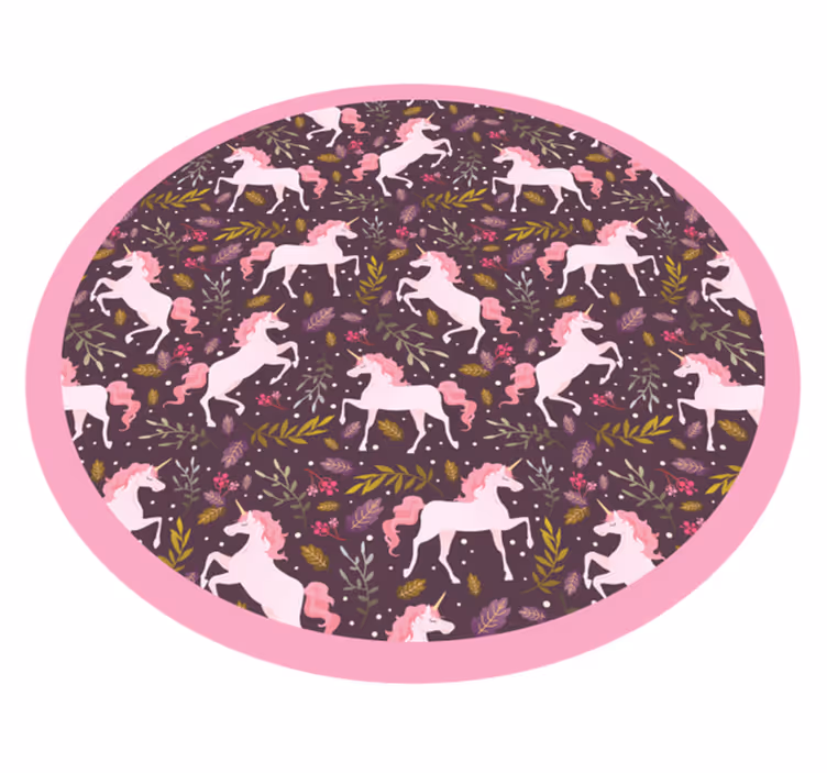 Unicorn Pattern Circle animal vinyl carpet - TenStickers