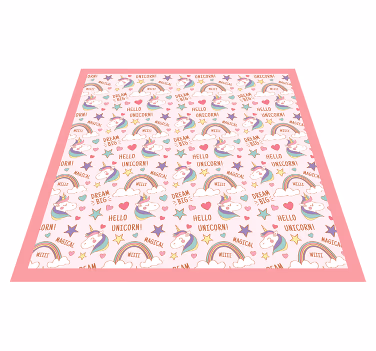 Magical Unicorn Motif nursery vinyl carpet - TenStickers
