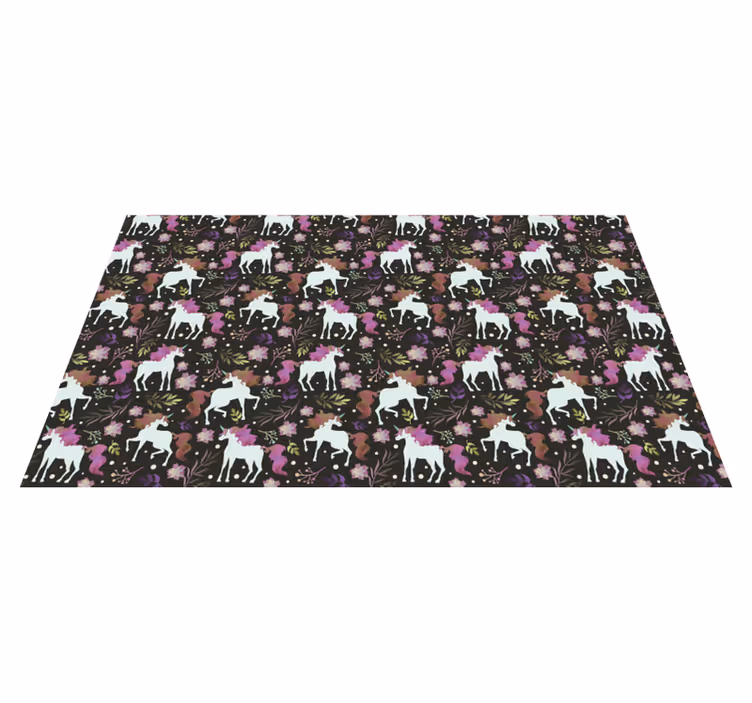 Playful Unicorn Motif kids vinyl carpet - TenStickers