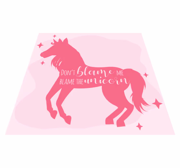 Blame the Unicorn kids vinyl carpet - TenStickers