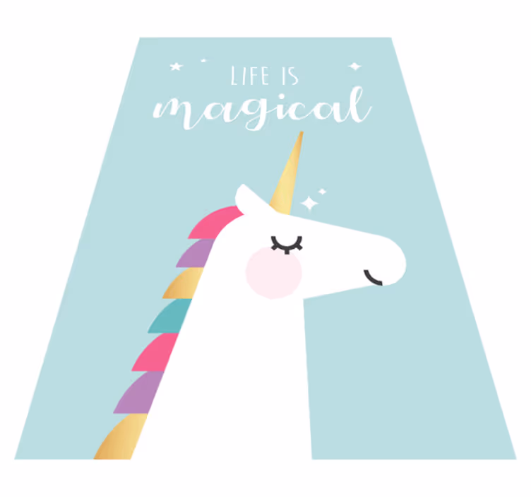 Unicorn Magical Phrase kids vinyl carpet - TenStickers