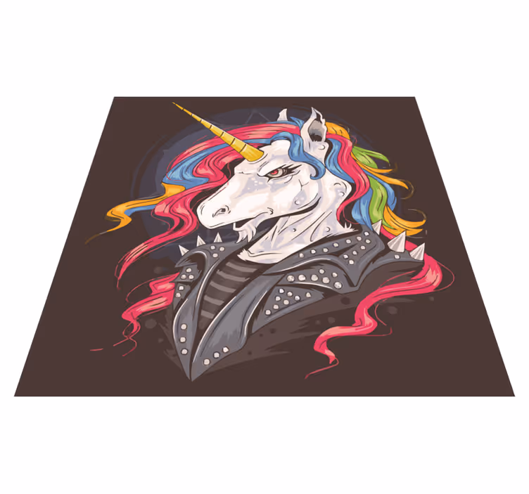 Punk Unicorn animal vinyl carpet - TenStickers