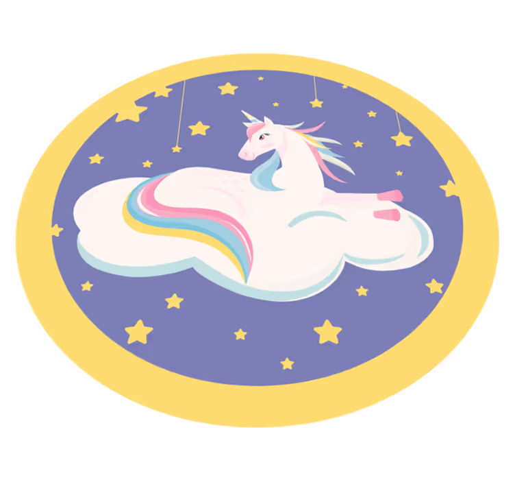 Unicorn Dream Circle nursery vinyl carpet - TenStickers