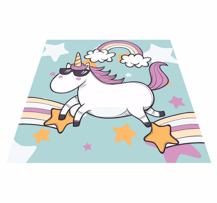 Unicorn Rainbow kids vinyl carpet - TenStickers