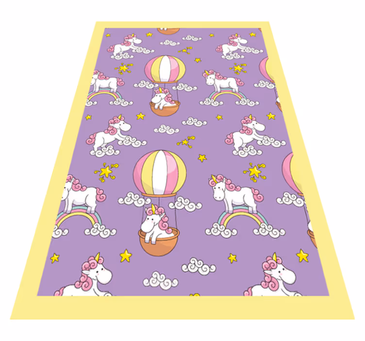 Playful Unicorn Pattern kids vinyl carpet - TenStickers