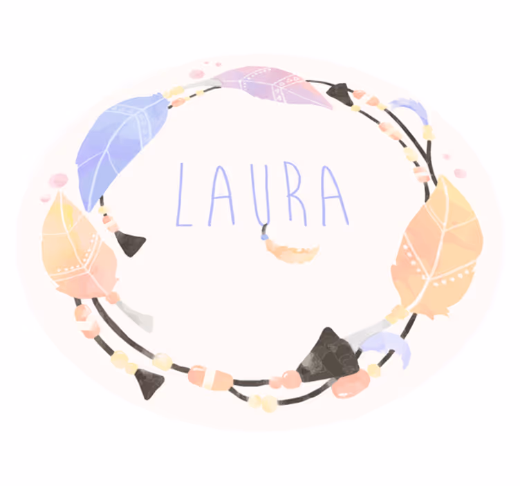 Personalized Feather Circle custom vinyl carpet - TenStickers