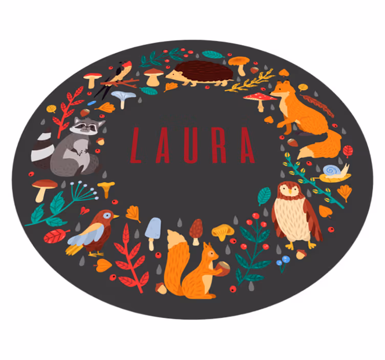 Personalized Woodland nursery vinyl carpet - TenStickers