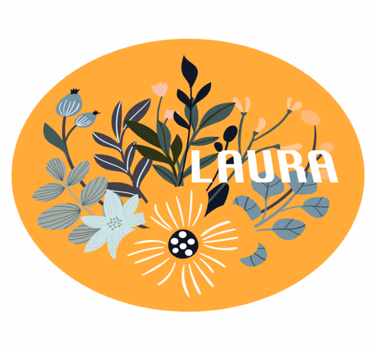 Personalized Botanical Crest custom vinyl carpet - TenStickers