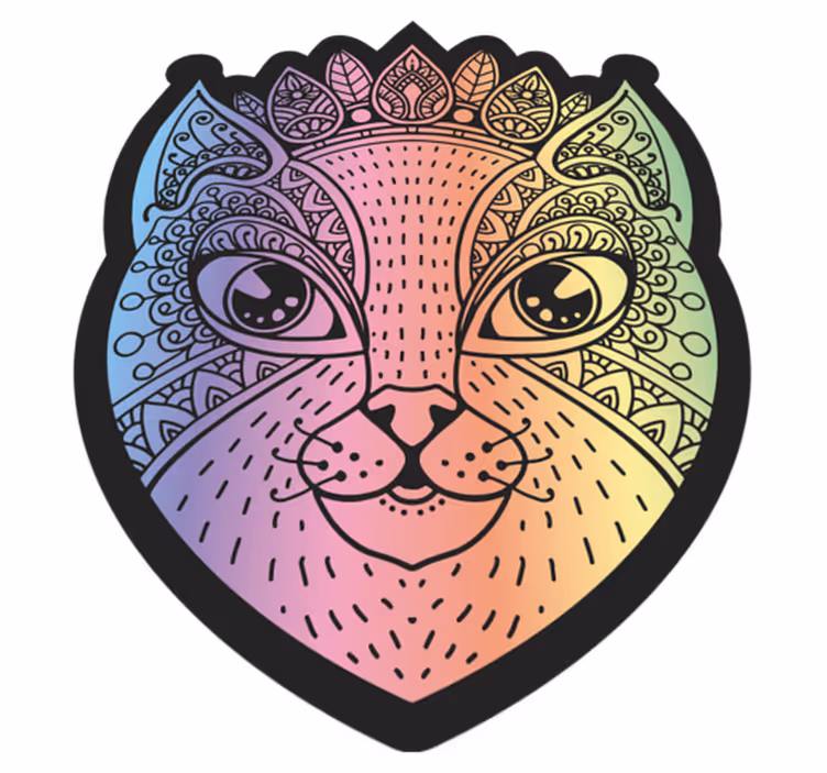 Mandala Cat Illustration animal vinyl carpet - TenStickers