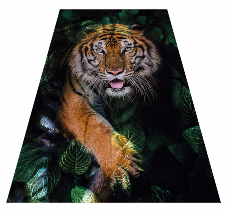 Tiger Foliage Portrayal animal vinyl carpet - TenStickers