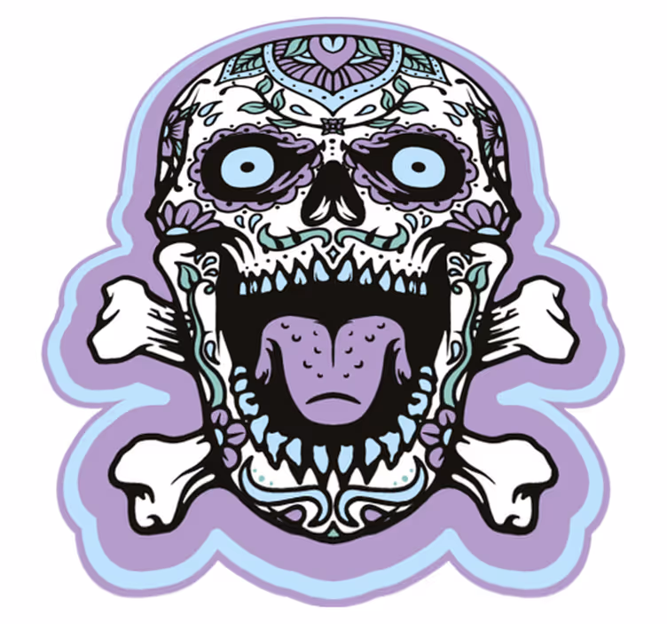 Sugar Skull Decor halloween vinyl carpet - TenStickers