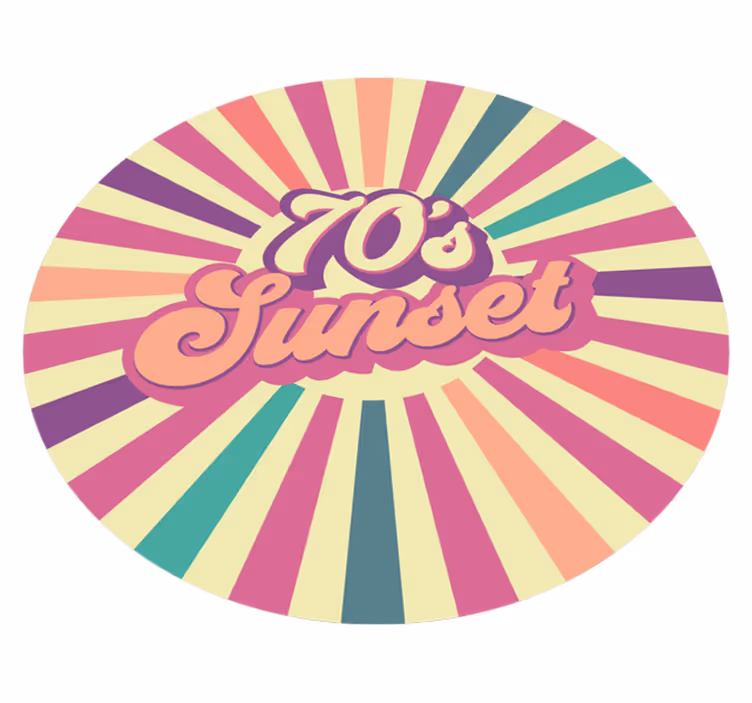 70s Sunset Vibes custom vinyl carpet - TenStickers