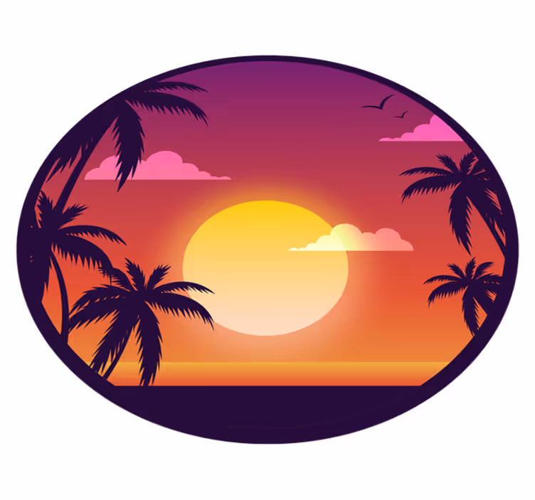 Tropical Sunset Scenery nature vinyl carpet - TenStickers