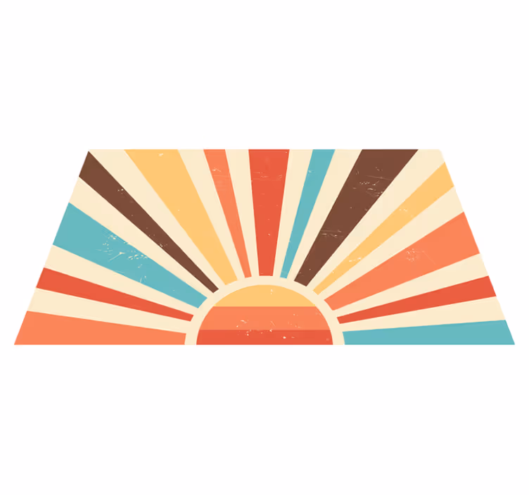 Sunburst Stripes striped vinyl carpet - TenStickers