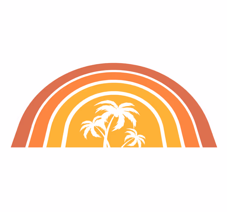 Tropical Sunset Emblem nature vinyl carpet - TenStickers