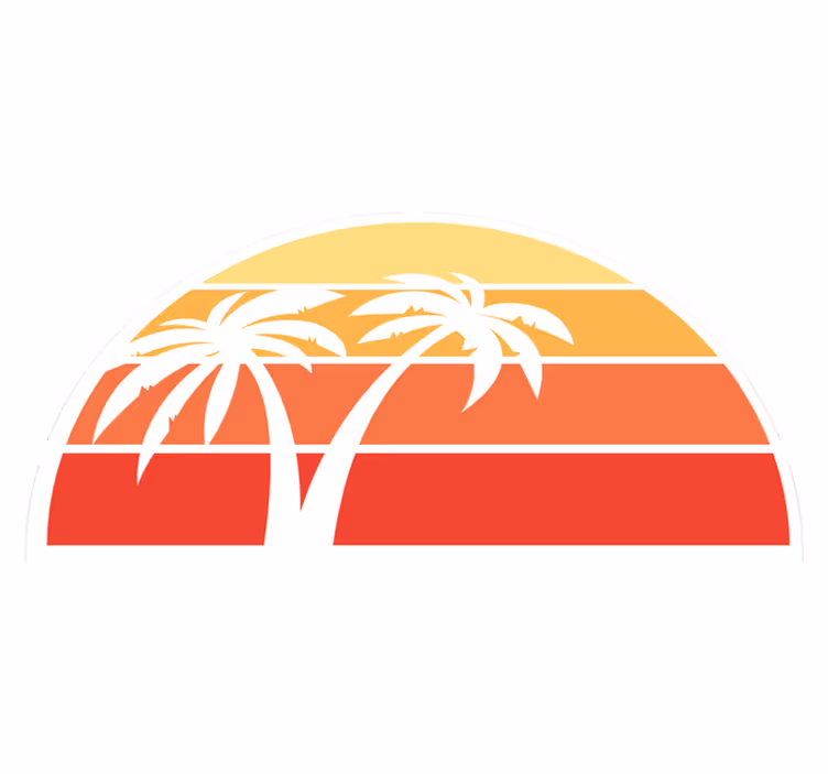 Sunset Palms Design nature vinyl carpet - TenStickers