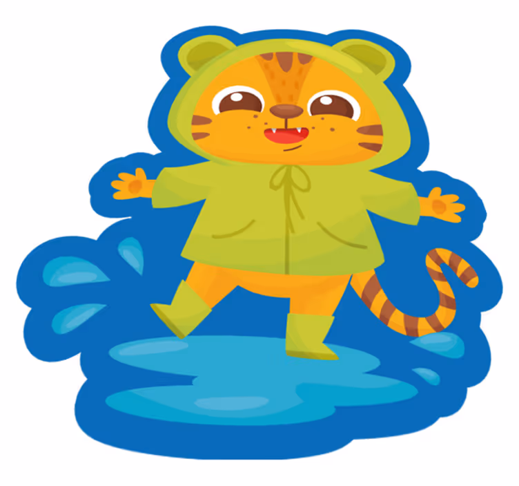 Cartoon Tiger Character kids vinyl carpet - TenStickers