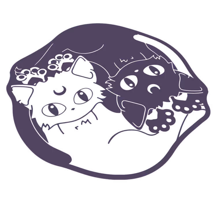 Playful Cat Duo kids vinyl carpet - TenStickers