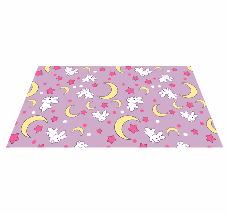 Bunny Nighttime Motif kids vinyl carpet - TenStickers