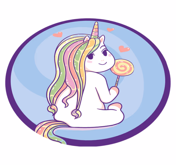 Unicorn Lollipop kids vinyl carpet - TenStickers