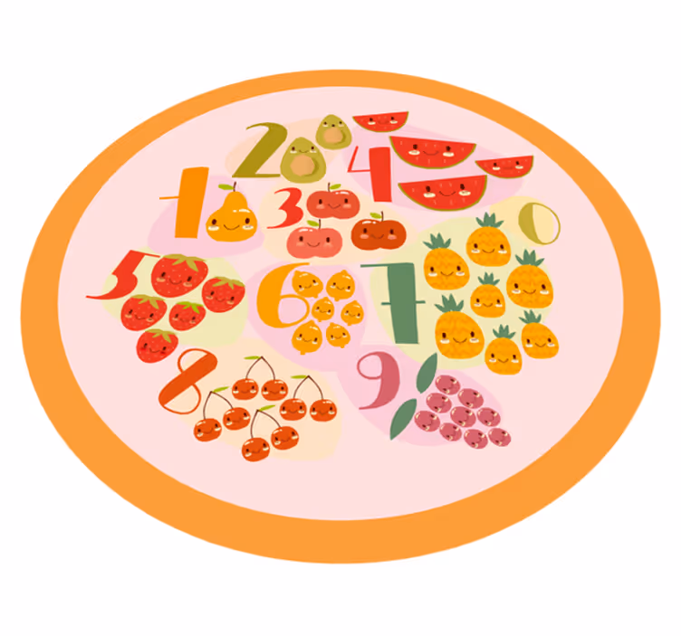 Fruity Counting Circle game vinyl carpet - TenStickers