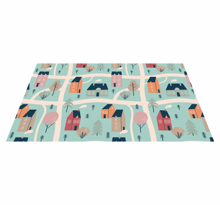 Cute children road map pattern road rug - TenStickers