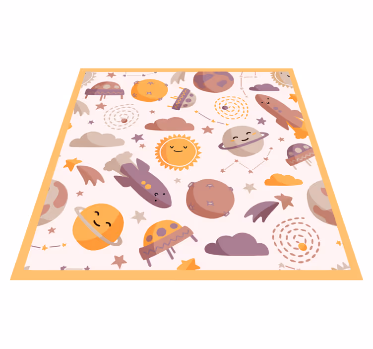 Playful Space Theme kids vinyl carpet - TenStickers