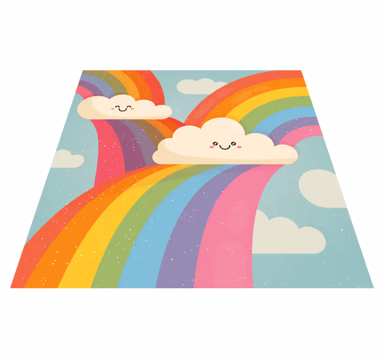 Cheerful Rainbow Art kids vinyl carpet - TenStickers
